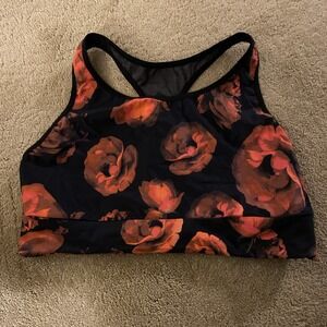 Victoria's Secret The Player Racerback Lightweight Sport Bra Red Roses XLarge